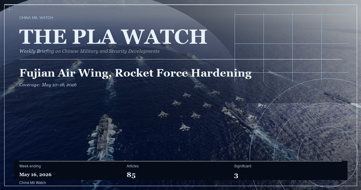 The PLA Watch — Fujian’s Air Wing Takes Shape as the Rocket Force Trains for Failure (issue cover)